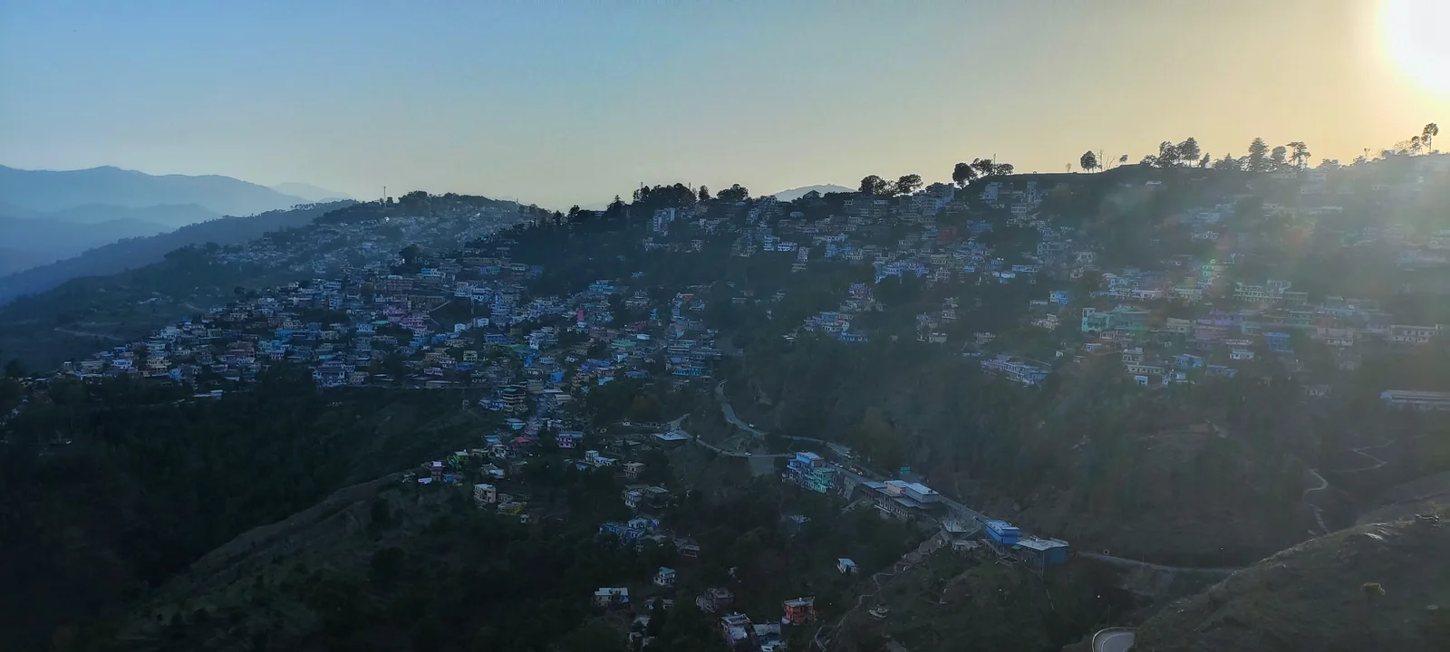 Almora hillside at sunset