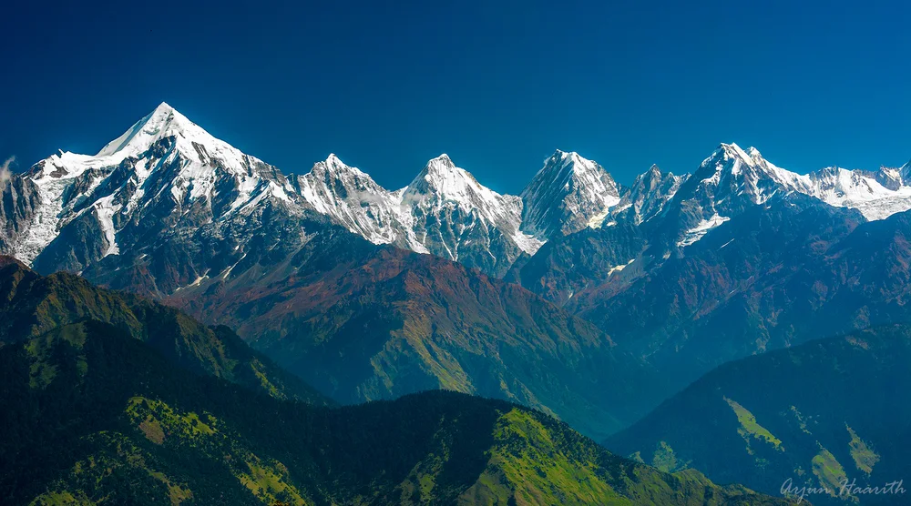 The Panchachuli Himalayan peaks seen from Munsiyari