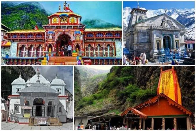 उत्तराखंड के प्रमुख चार धाम।