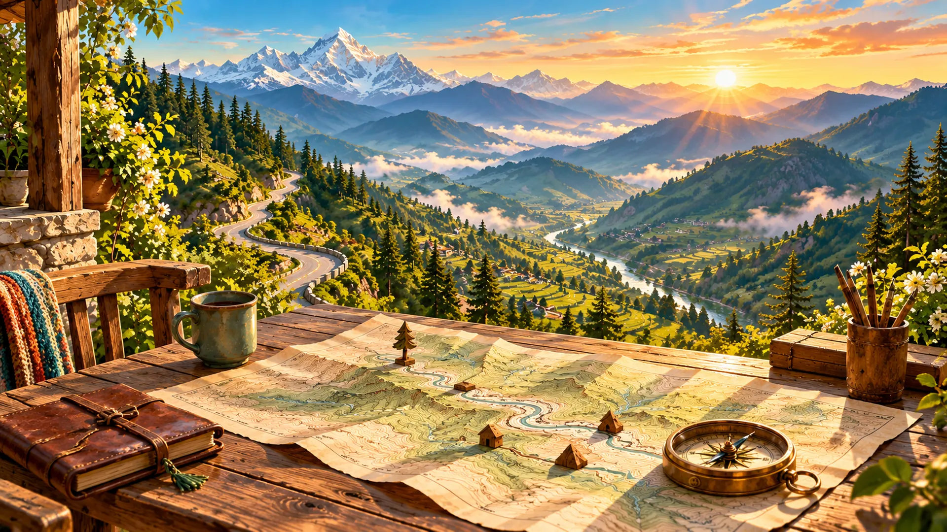 AI illustration: Map scale, contours and road distance: read three different clues