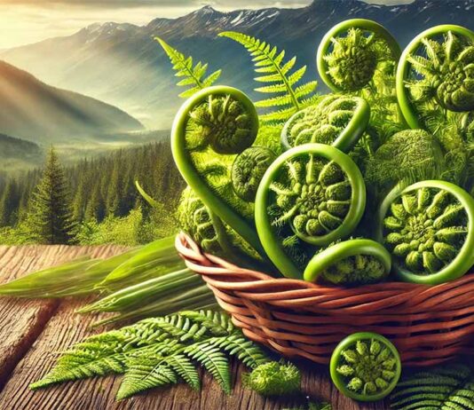 लिंगुड़े (फिडलहेड फर्न्स) मांस – मछली से अधिक शक्तिशाली पहाड़ी सब्जी Fiddlehead Ferns, lingude