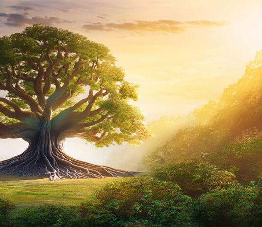 पेड़ों की अद्भुत दुनिया: वंश वृद्धि, धोखा देने की रणनीतियाँ और जैविक गतिविधियाँ Majestic Oak Tree in Vibrant Forest with Golden Sunlight – Nature and Environmental Scene